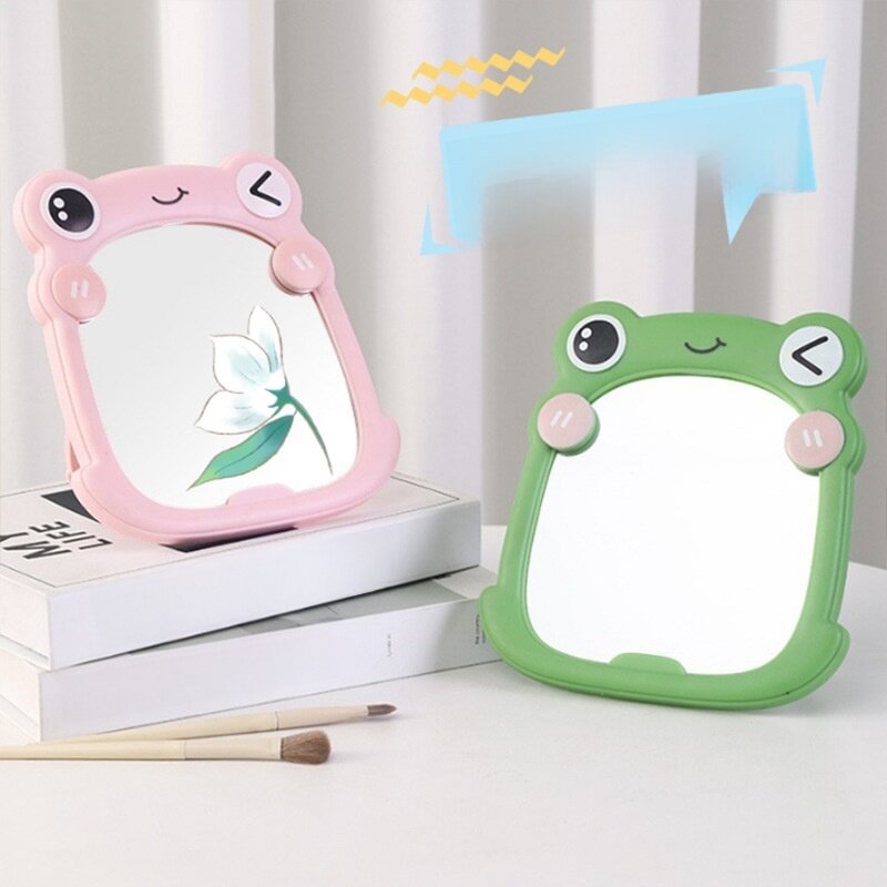 吊り下げ式化粧鏡｜カートゥーン・カエル・携帯・かわいい・バスルーム・学生寮・デスク用・折りたたみ|undefined