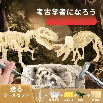 宝探し・恐竜化石ブラインドボックス｜考古学・掘削玩具・子供用・宝探し・隠れた宝物・ブラインドボックス・ストレス解消雨・知識