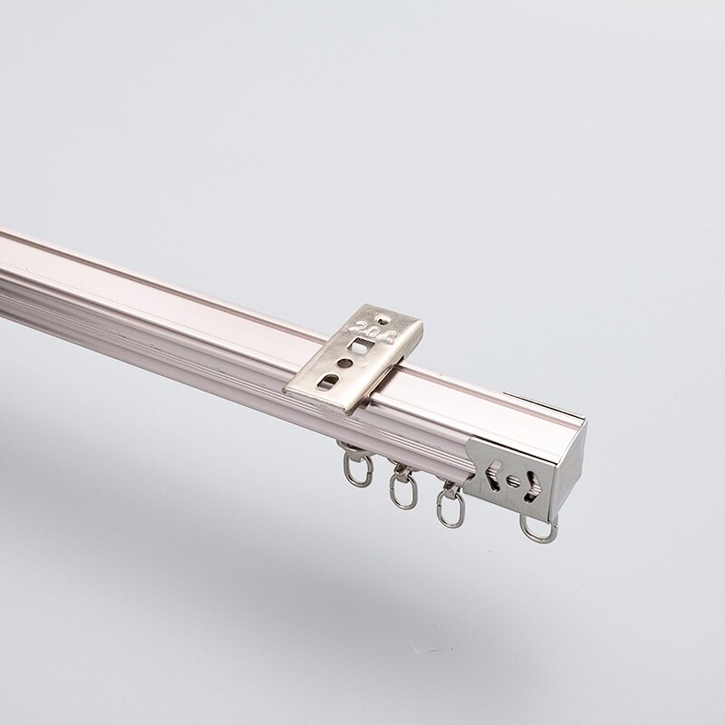 カーテンレール｜厚手アルミ合金・静音ローラー・シングル・ダブルレール・寝室・飾り窓・天井取り付け・側面取り付け・全セット|undefined