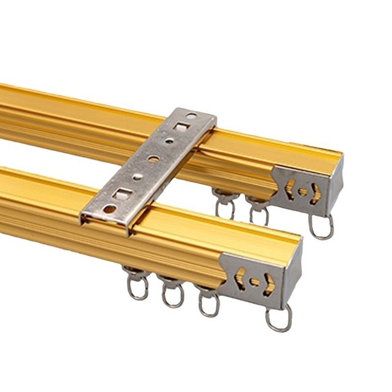 カーテンレール｜厚手アルミ合金・静音ローラー・シングル・ダブルレール・寝室・飾り窓・天井取り付け・側面取り付け・全セット|undefined