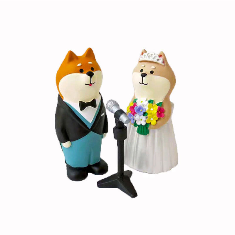柴犬夫婦・結婚式・置物｜バレンタイン・ギフト・ケーキ装飾・インスタ映え・樹脂工芸品|undefined