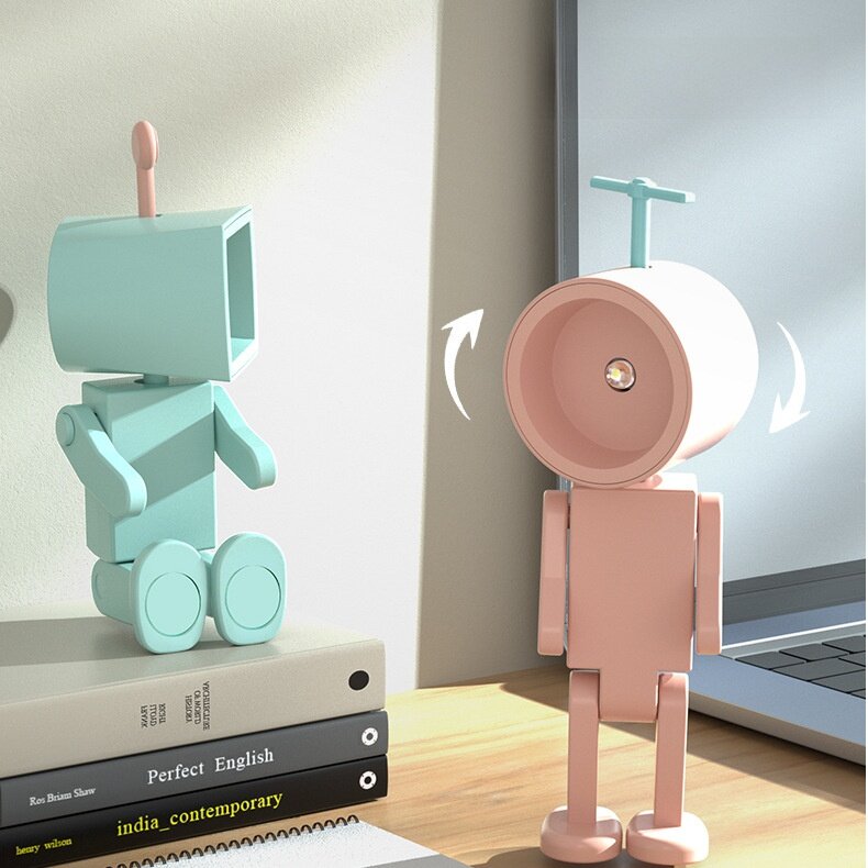 ナイトライト｜マグネット吸着・LEDミニロボット・電池付き・ブックライト・デスク用・木製・インテリアライト・雰囲気作り|undefined