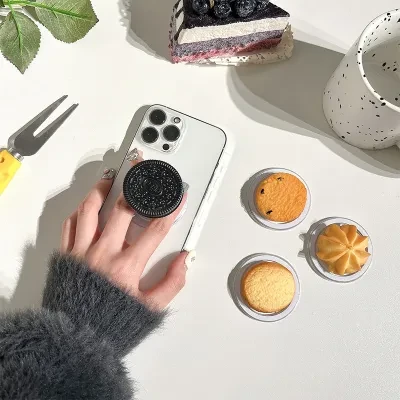 クッキースマホスタンド｜エアバッグ・マグネット・チョコレート風・リアル・伸縮可能・デスク用・サポート用