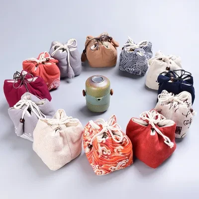  収納袋・トートバッグ｜国内・シンプル・コットンリネン・旅行・茶具・収納・便利・直販