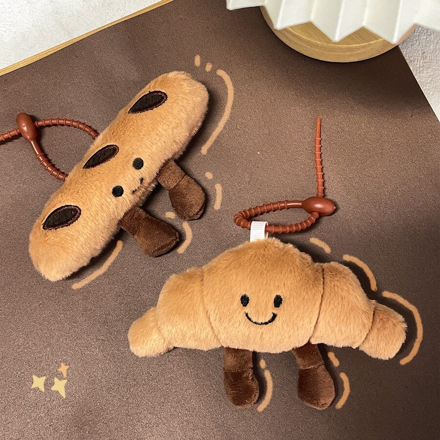 キーホルダー｜かわいい・フランスパン・クロワッサン・ぬいぐるみ・デザート・パン・おもちゃ|undefined