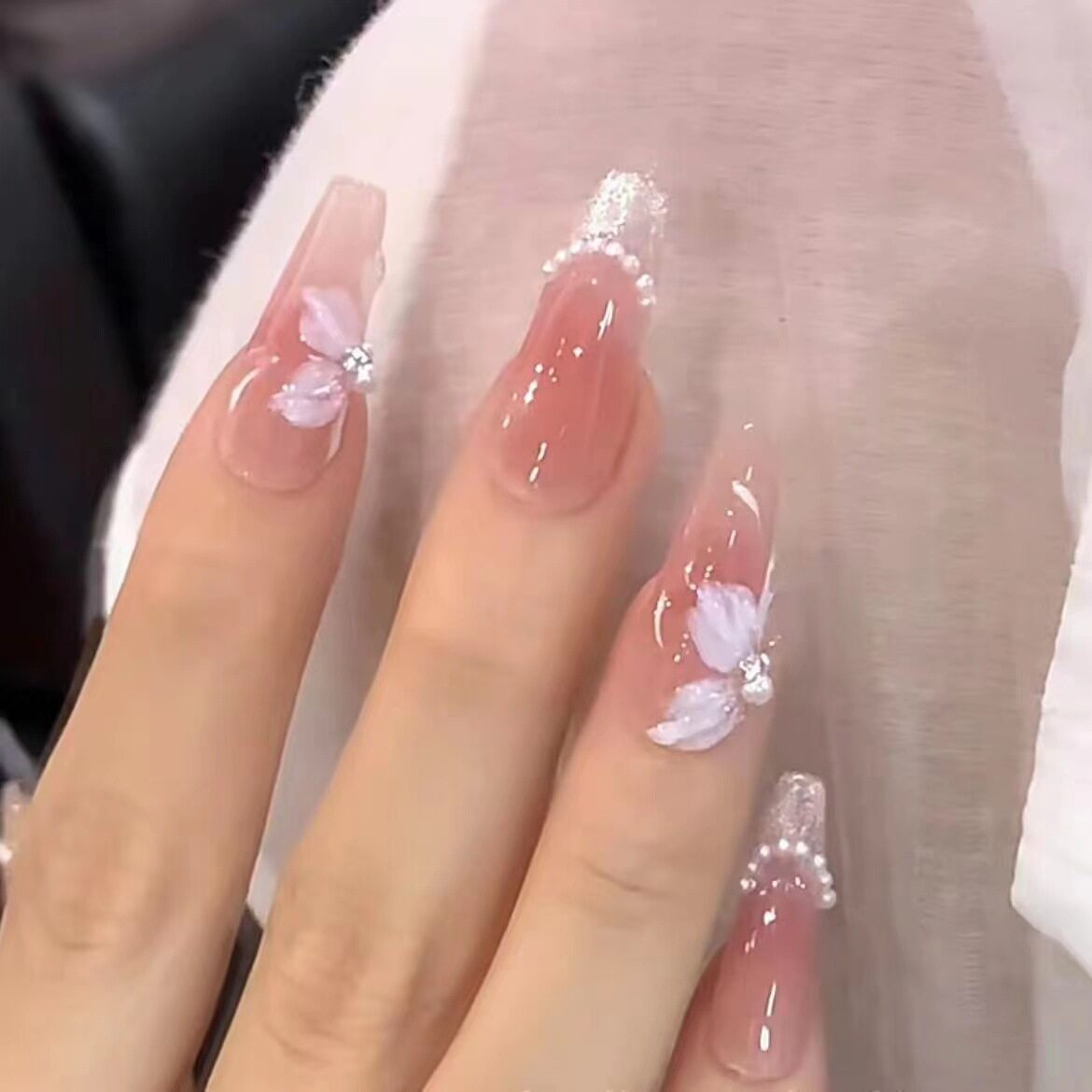ネイルチップ｜手作り・光療・着用ネイル・桜・ミルクゼリー・使い回し可能・ネイルシール・取り外し可能|undefined