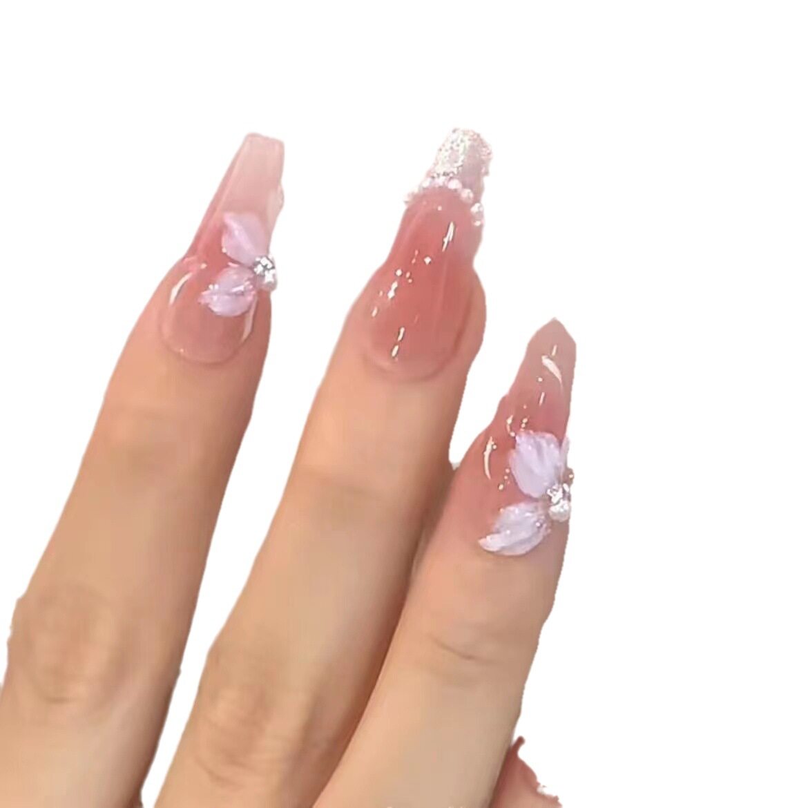 ネイルチップ｜手作り・光療・着用ネイル・桜・ミルクゼリー・使い回し可能・ネイルシール・取り外し可能|undefined