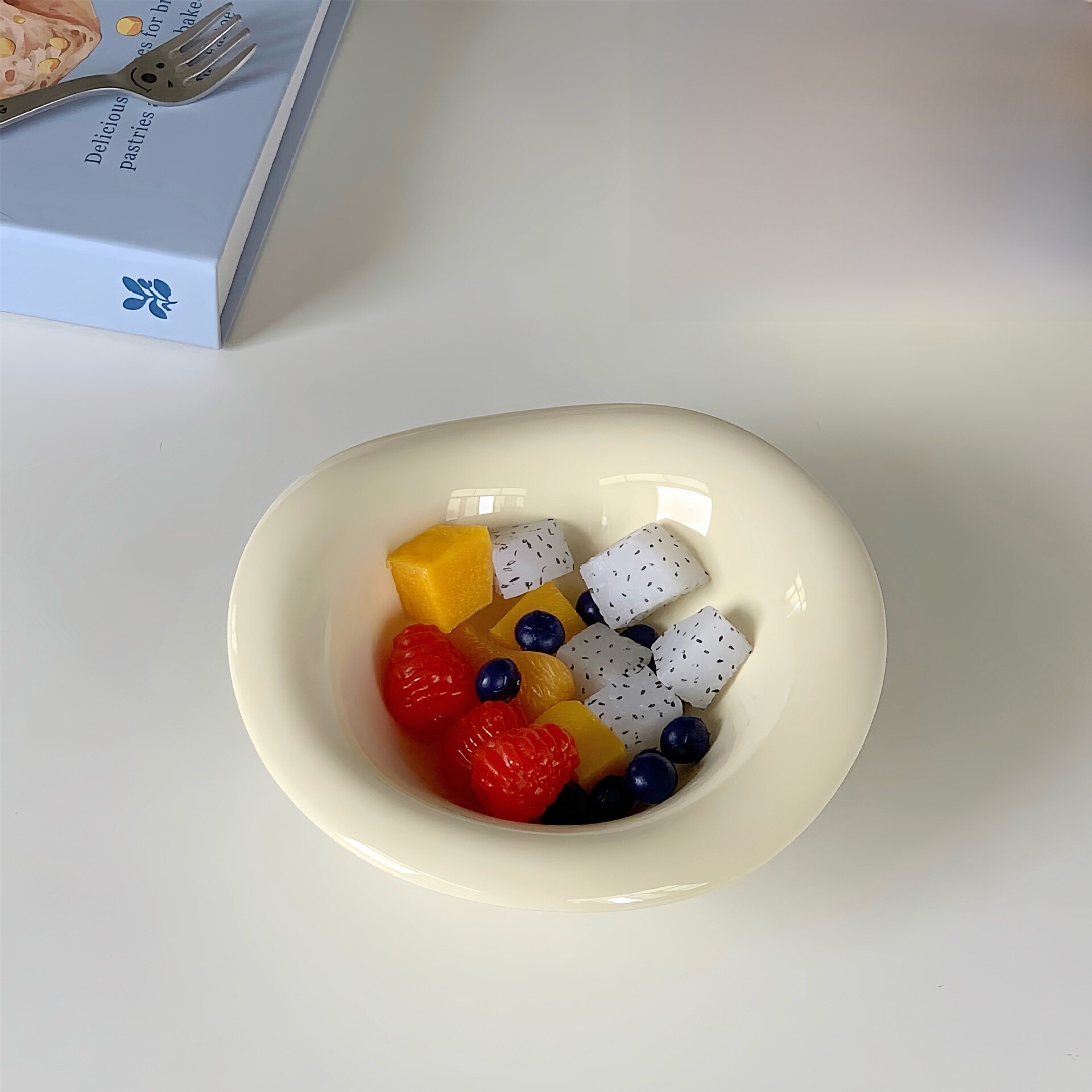 サラダボウル｜食洗機対応・電子レンジ対応・クリーム色・陶器製・アデザートボウル・フルーツボウル・高級感・ヨーグルトボウル・アイスクリームボウル・おしゃれ|undefined