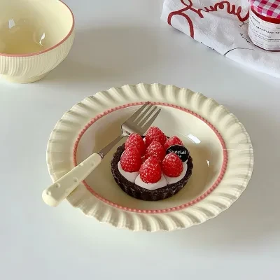 Merry Kitchen 食器｜食洗機対応・電子レンジ対応・フレンチスタイル・朝食プレート・家庭用・釉下彩陶器・おしゃれ・草帽デザイン・深皿