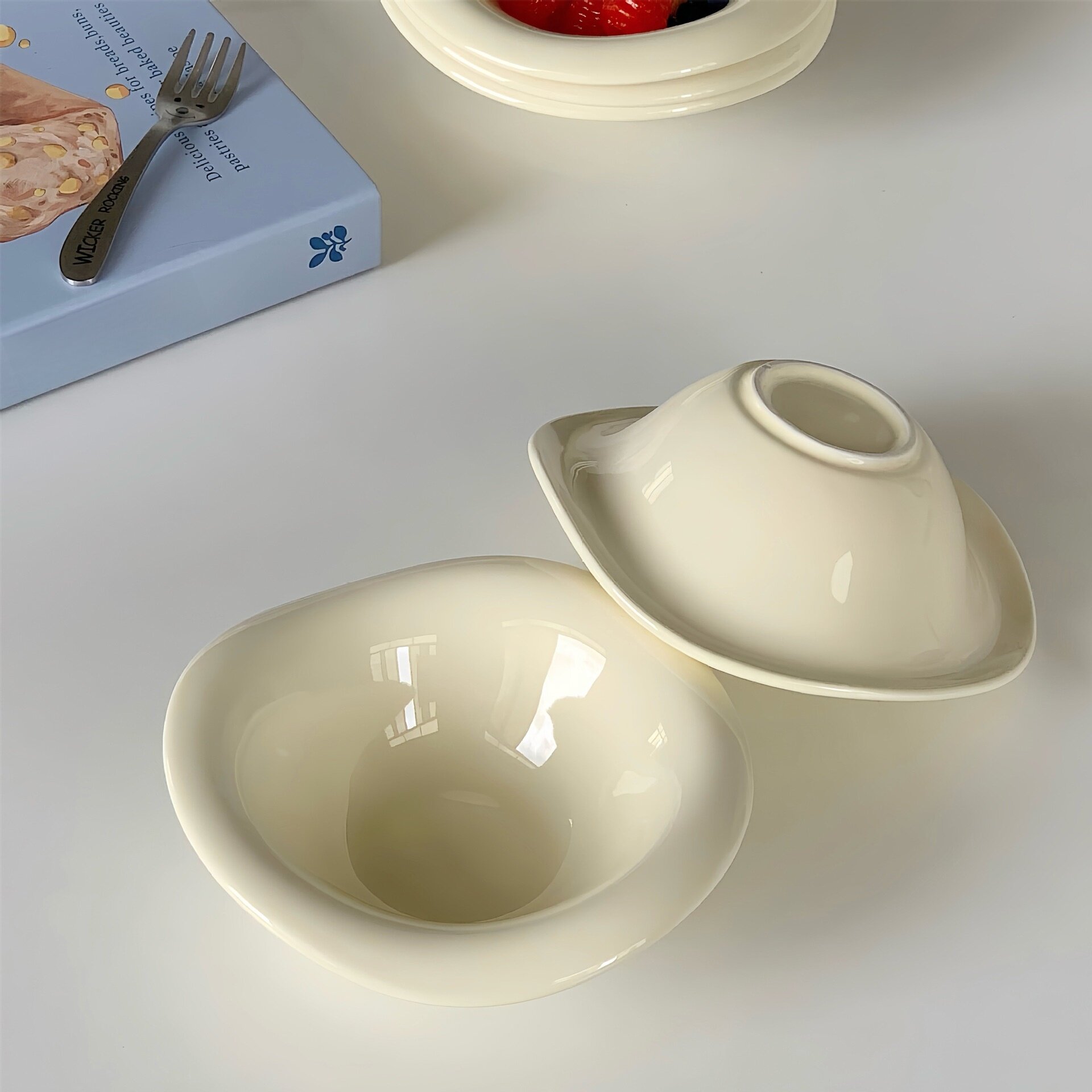 サラダボウル｜食洗機対応・電子レンジ対応・クリーム色・陶器製・アデザートボウル・フルーツボウル・高級感・ヨーグルトボウル・アイスクリームボウル・おしゃれ|undefined