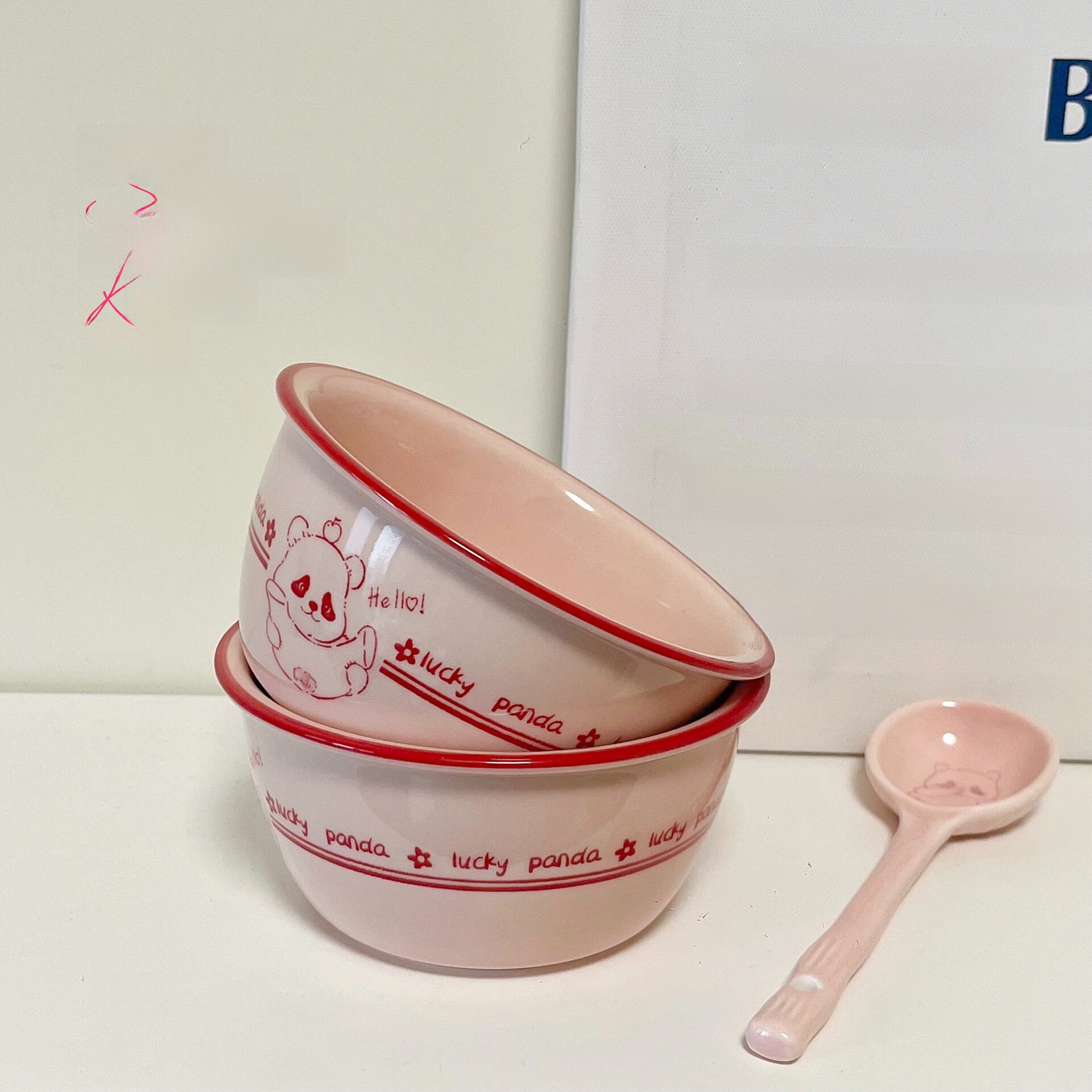 食器｜電子レンジ対応・洗い機適応・ピンク・かわいいクマ・家庭用・ご飯茶碗・インスタ風・おしゃれ・陶器・かわいらしい|undefined