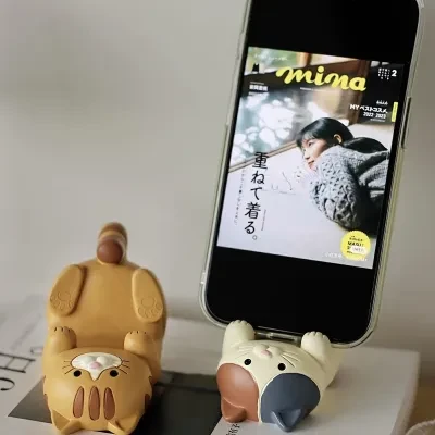 スマホホルダー｜雑貨・インスタ風・メガネスタンド・猫型ペン立て・クリップ収納・オフィス文具・小物飾り・かわいい・便利