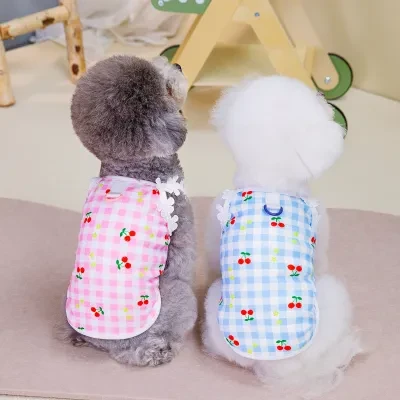 犬用服｜春夏新作・田園風・小清新・さくらんぼ・レース・キャミソール・テディ・ビション・小型犬用