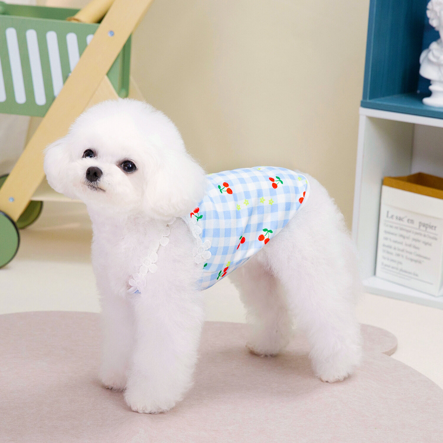 犬用服｜春夏新作・田園風・小清新・さくらんぼ・レース・キャミソール・テディ・ビション・小型犬用|undefined