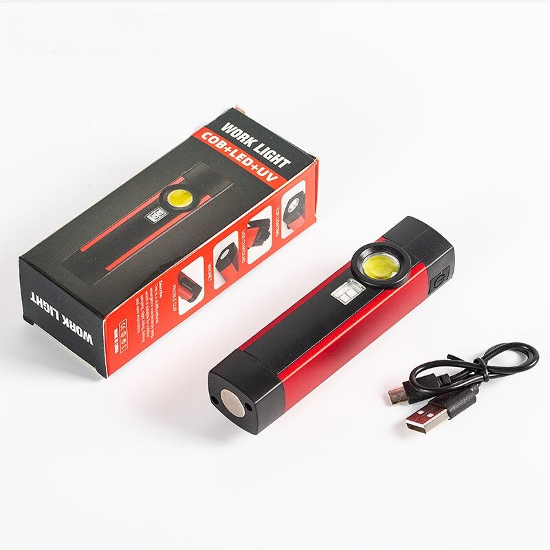 懐中電灯｜多機能COB作業灯・USB充電・赤色警告灯・LED・マグネット付き・携帯型・手持ち・修理用ライト|undefined