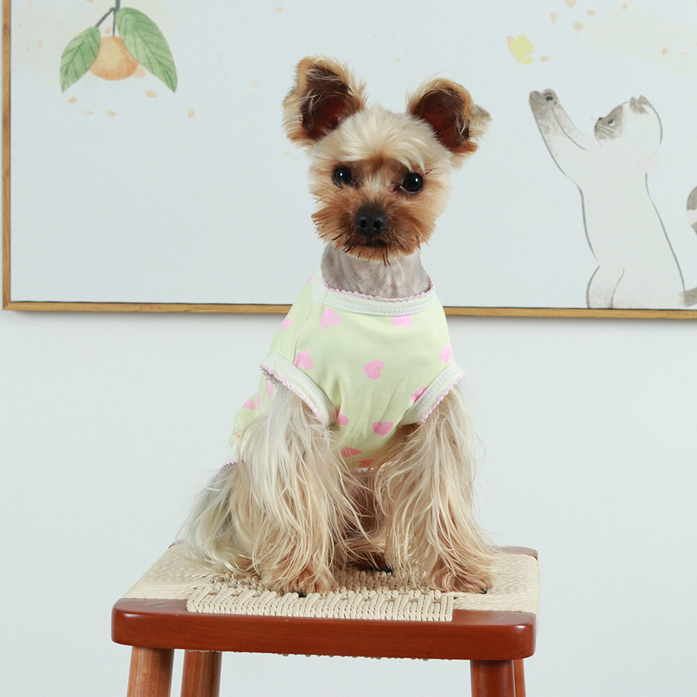 ペット用服｜新作・犬用服・春夏用・薄手・ハート柄・かわいい・小型犬用・ペットウェア|undefined