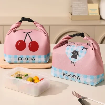 収納袋｜家庭用・かわいい・ピクニック・手提げ・ボタン式・大容量・お弁当箱・旅行用・保温バッグ