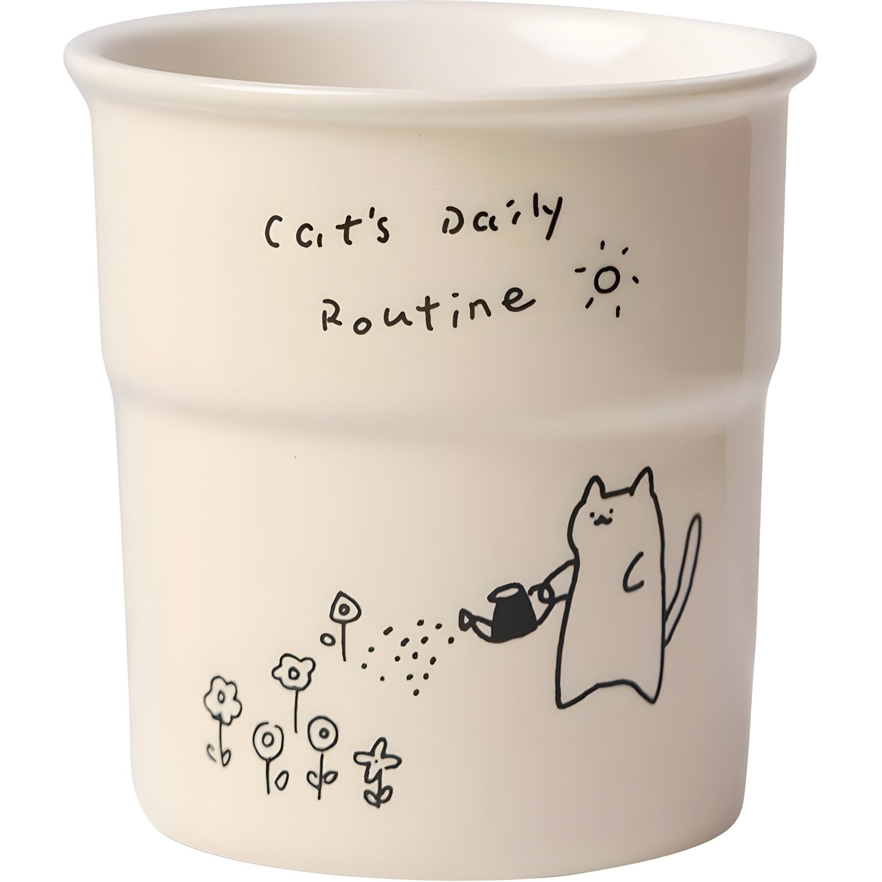 マグカップ｜ミニ水筒・軽量・蓋付き・280ml・猫柄・カフェオレ色・シンプル・可愛い・おしゃれ|undefined