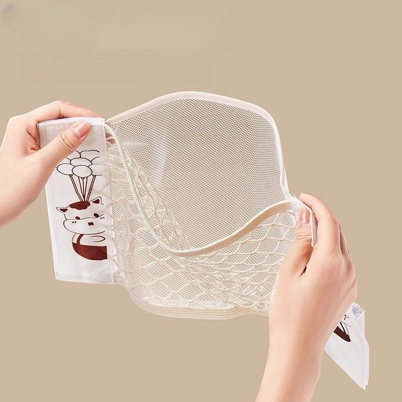 ゴミ袋収納｜壁掛け・穴あけ不要・家庭用・収納袋・プラスチック製・マジックテープ・ネットポケット・便利|undefined