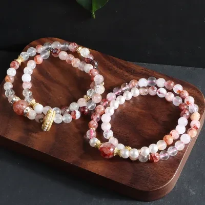 ブレスレット｜クリスタル・ファッション・通勤・アメジスト・レッドゴム・レディース