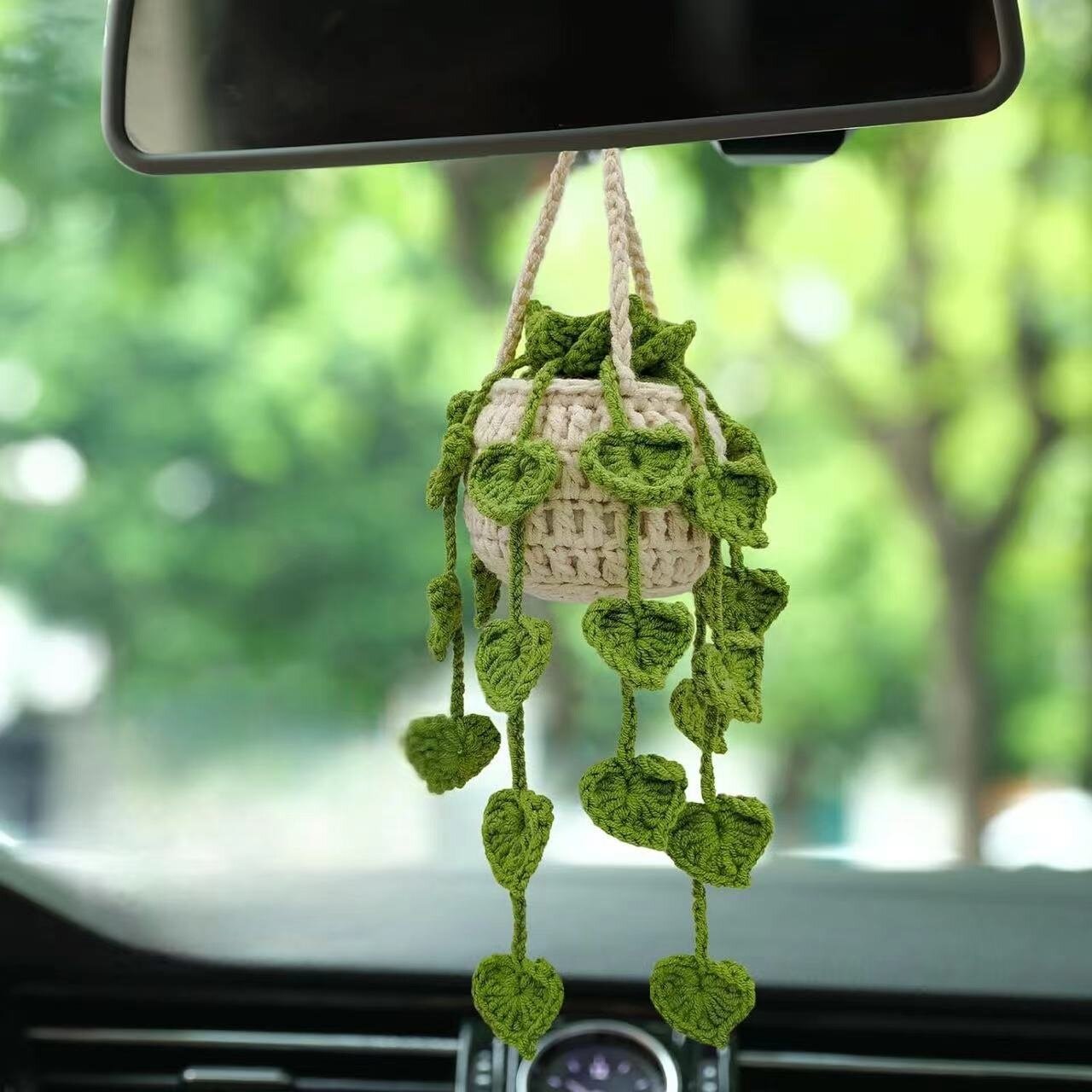 車用のチャーム|車載装飾・植物・毛糸・吊り下げ・後視鏡用・クリエイティブ|undefined