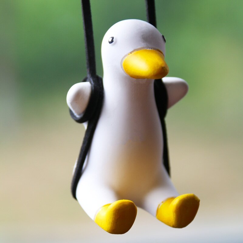 車用の吊り下げ飾り|秋千・ダック型・バックミラー・ハンギングデコレーション・車内装飾・かわいい・おしゃれ|undefined