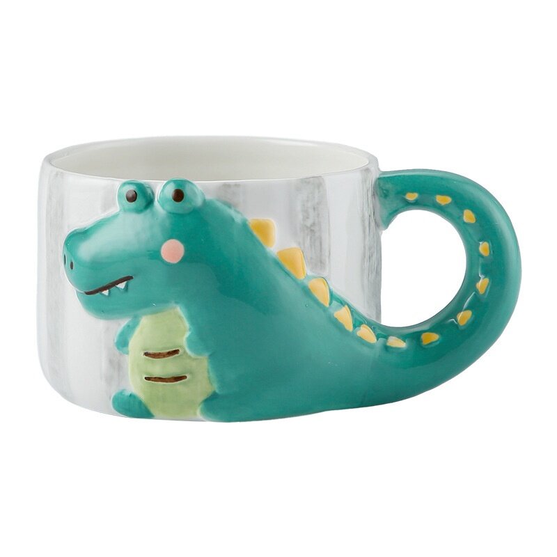 ワニ柄マグカップ｜セラミック・かわいい・陶器・釉下彩・家庭用・朝食用・オフィス用・コーヒーカップ・高デザイン・カップル用|undefined