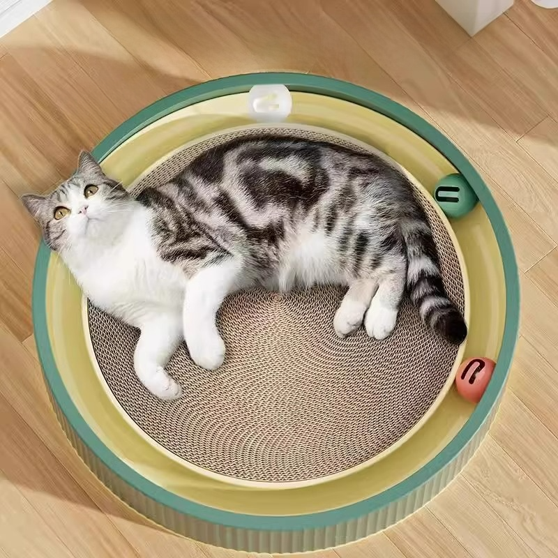 キャットタワー｜爪研ぎ・ボール付き・段ボール製・省スペース・抜け毛なし・立てて使える・猫のおもちゃ|undefined