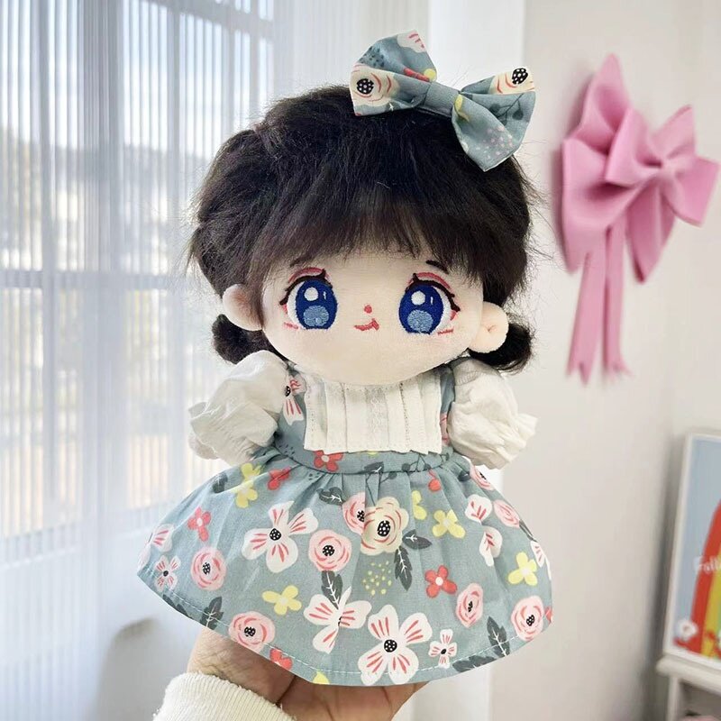 20cm綿人形服・春夏・花柄ワンピース｜ヘアクリップ付き・ぬいぐるみ用・かわいらしい・ふわふわ・綿人形服だけ|undefined