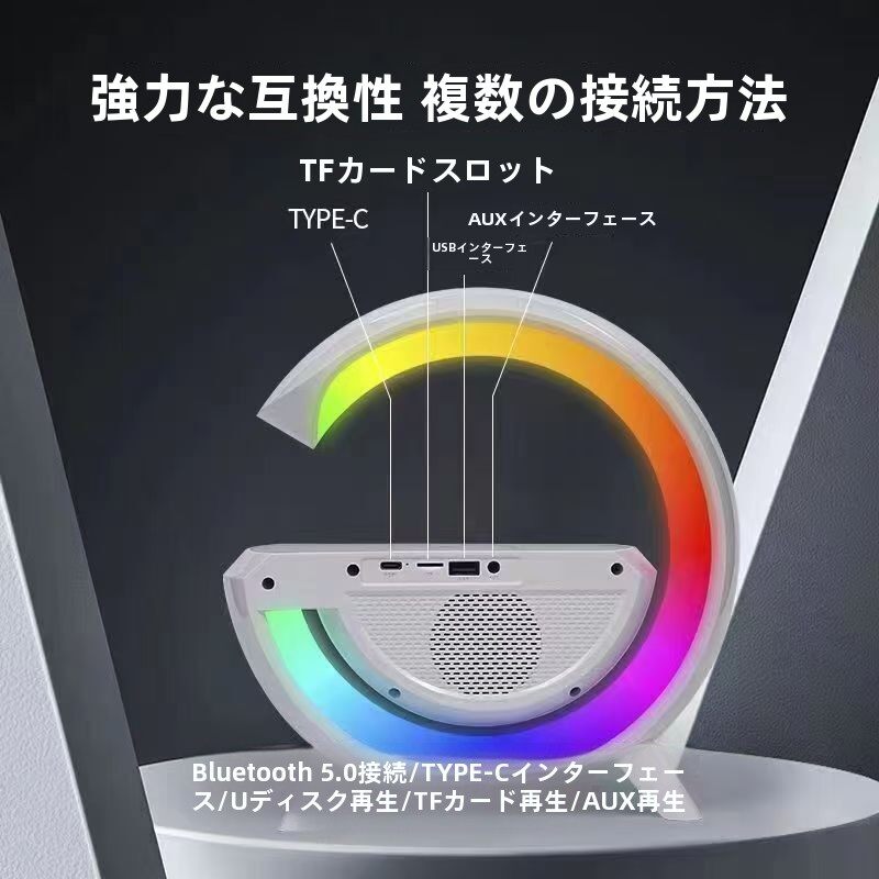 ワイヤレス充電器・多機能・スマート・Bluetoothスピーカー・卓上・LEDライト付き・おしゃれ・人気・ギフト|undefined