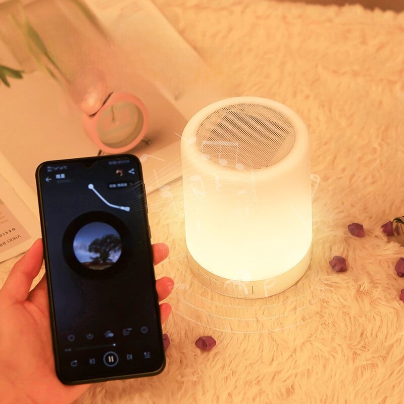 デスクランプ｜Bluetoothスピーカー・カラフル・LEDライト・アウトドア・学生向け・ギフト用・キャンプ用・ナイトライト・大音量・カードスロット付き|undefined