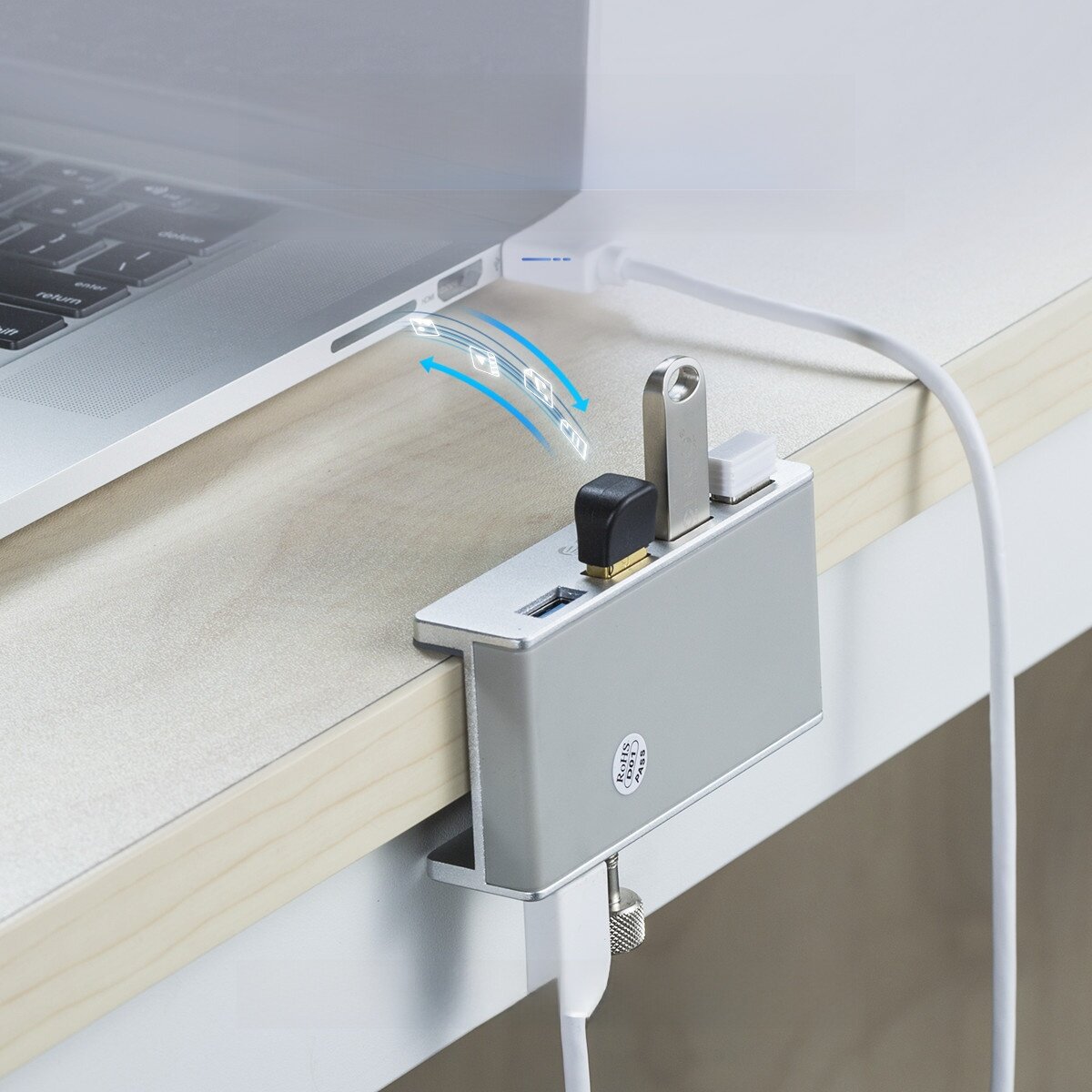 ハブ分配器｜ノートパソコン用・カチッと固定・USB3.0・ハブ・拡張・分岐・便利・使いやすい|undefined