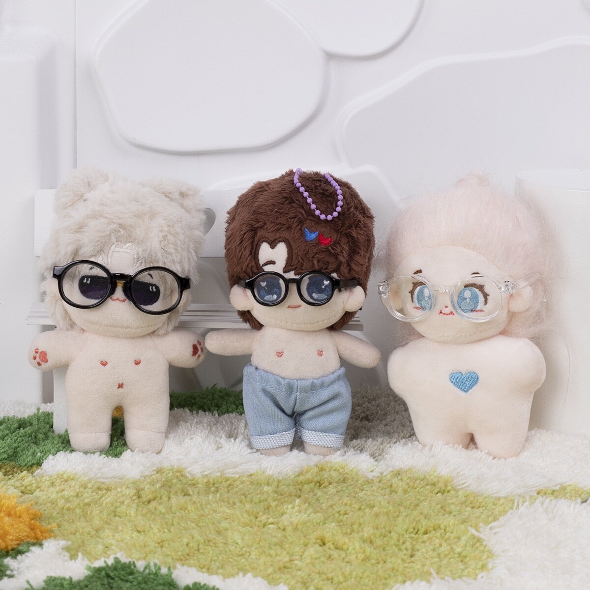 10/15cm/20cm綿人形用・メガネ｜マカロンカラー・ぬいぐるみ用小物・着せ替え・無属性・かわいい・メガネだけ|undefined