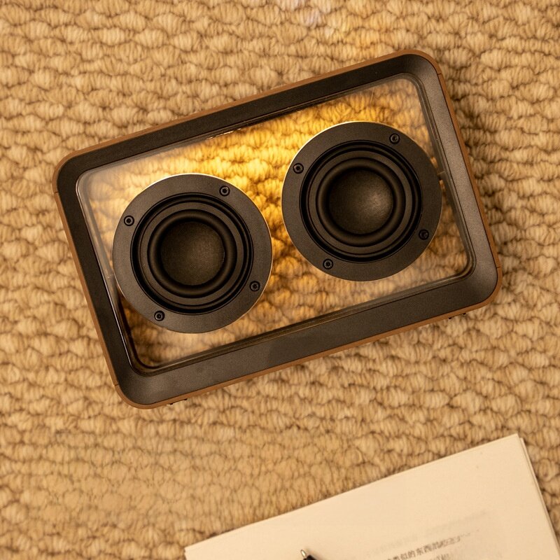 Bluetoothスピーカー|透明なブックライト・北欧風・レトロデザイン・デスク用・シンプル・高品質・ギフトに最適|undefined