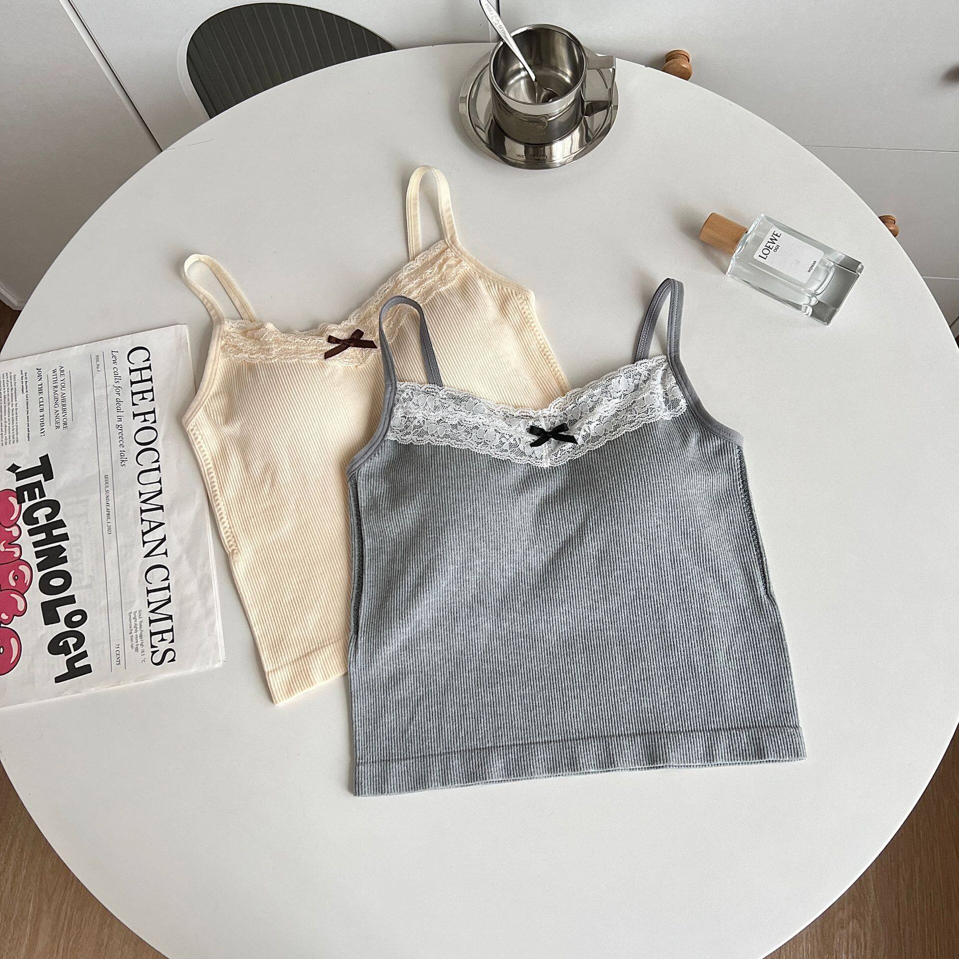 タンクトップ｜レース・ファッション・レディース・カップ付き・フィット・インナー・アウトドア|undefined