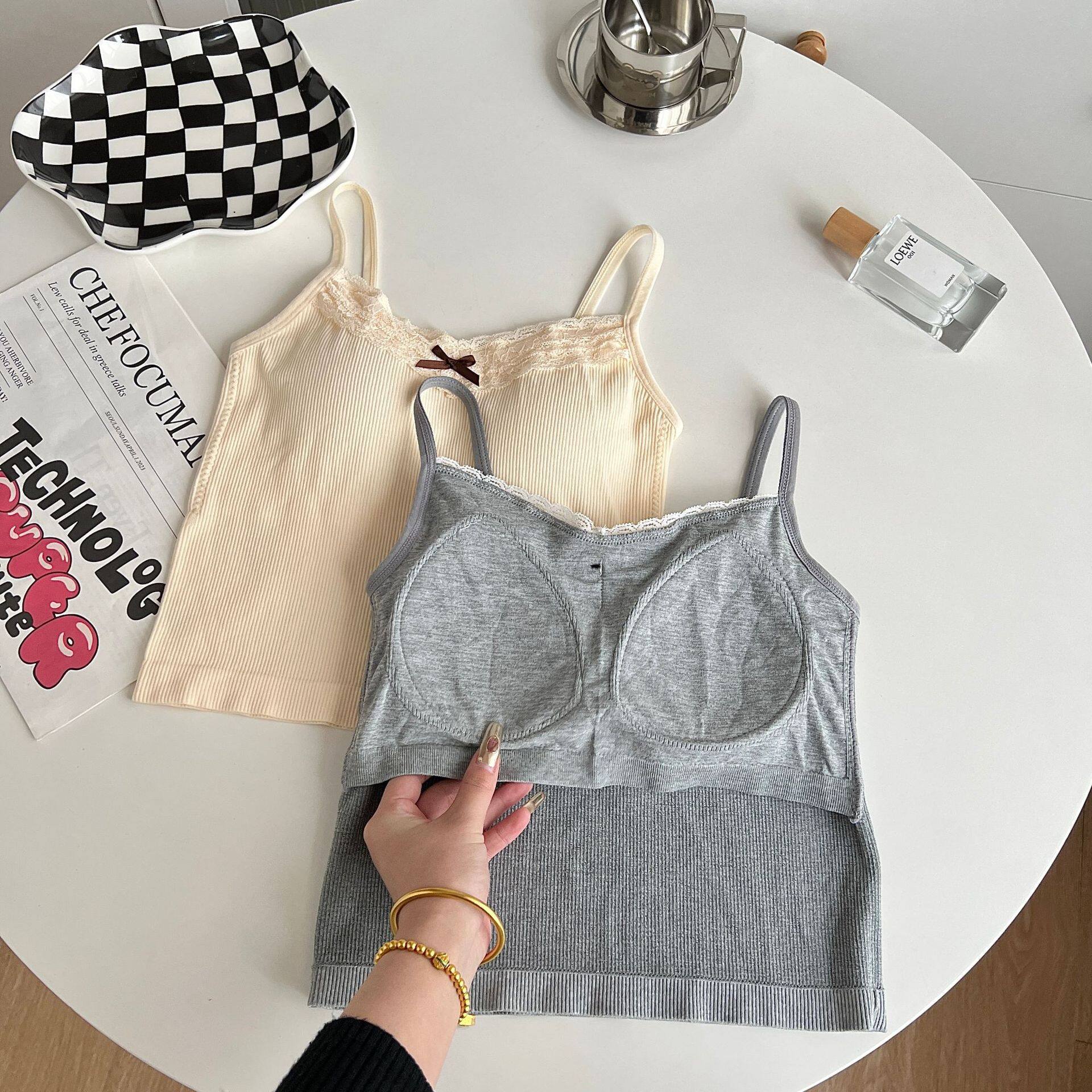 タンクトップ｜レース・ファッション・レディース・カップ付き・フィット・インナー・アウトドア|undefined