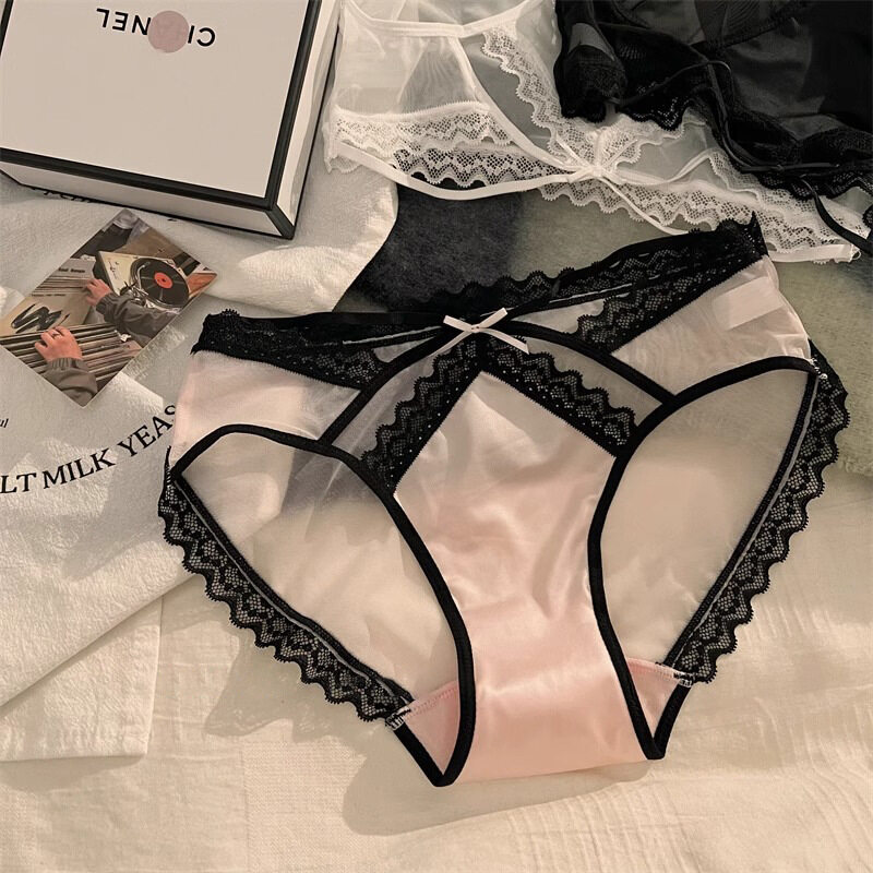 パンティ｜セクシー・レース・ファッション・レディース・アイスシルク・メッシュ・コットン・三角形・ノンストレス|undefined
