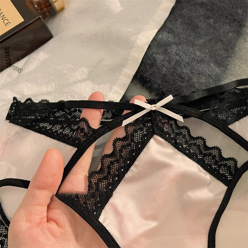 パンティ｜セクシー・レース・ファッション・レディース・アイスシルク・メッシュ・コットン・三角形・ノンストレス|undefined