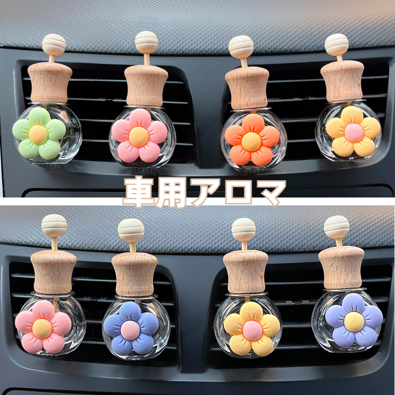 車用アロマ|エアコン吹出口用・空瓶・分装・揮発瓶・可愛い・カートゥーン・アルファベット・デコレーション|undefined