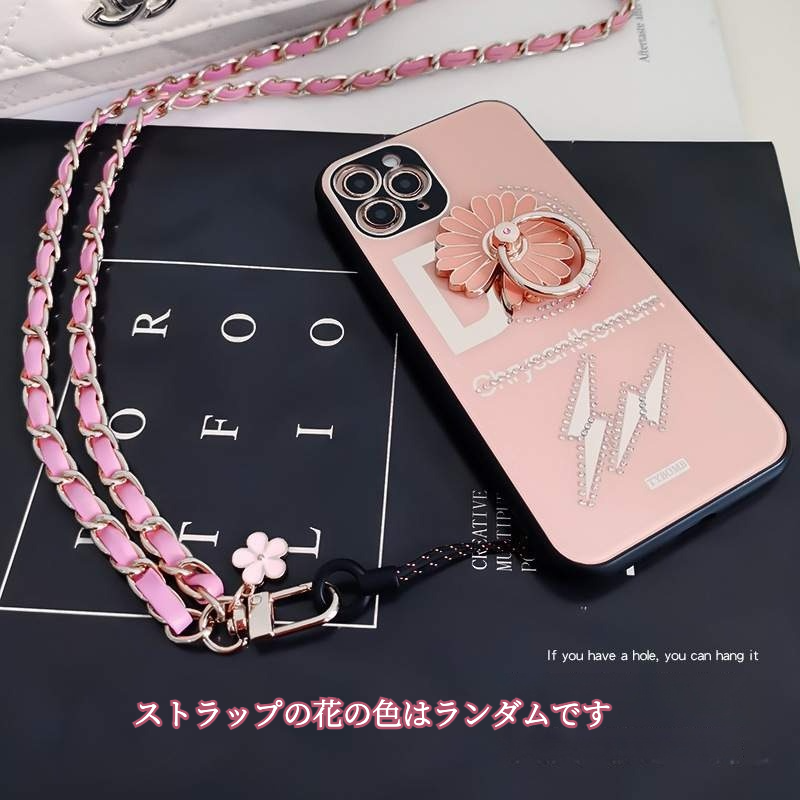 スマホストラップ｜おしゃれ・肩掛け・斜め掛け・可愛い・耐久性・PU・ストラップの花の色はランダムです|undefined