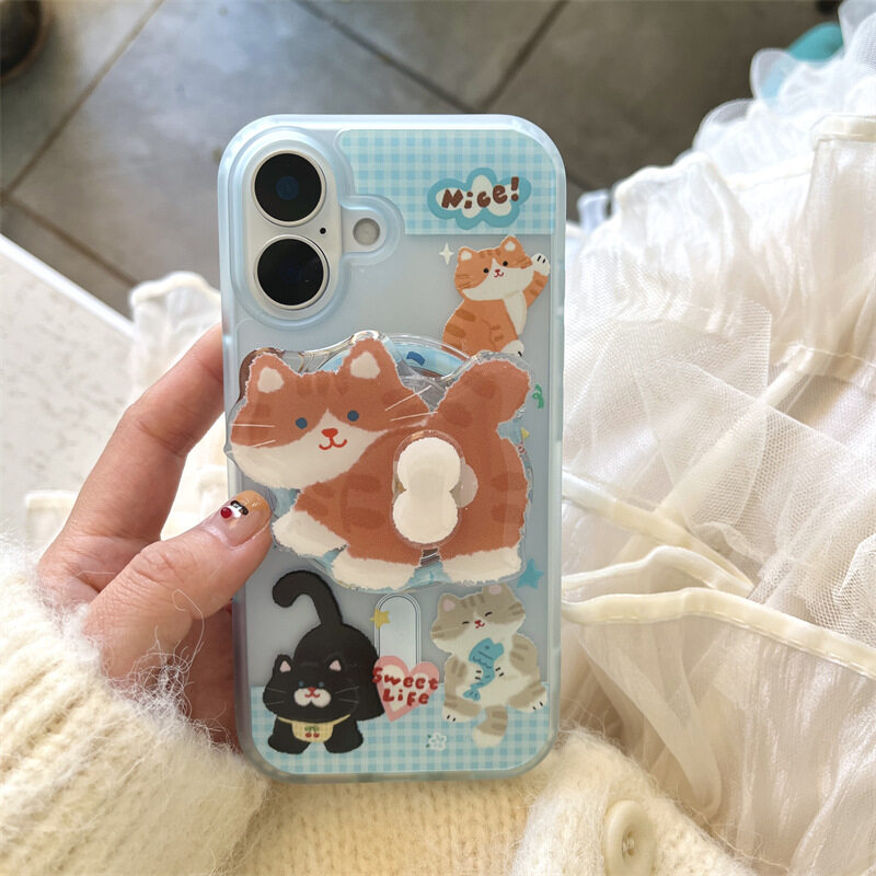 猫型回転スマホグリップ｜強力吸着・アクリル・磁気・Magsage対応|undefined