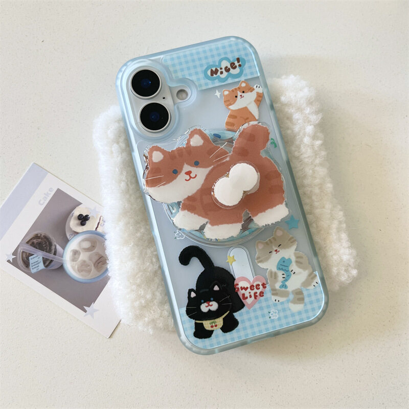 猫型回転スマホグリップ｜強力吸着・アクリル・磁気・Magsage対応|undefined