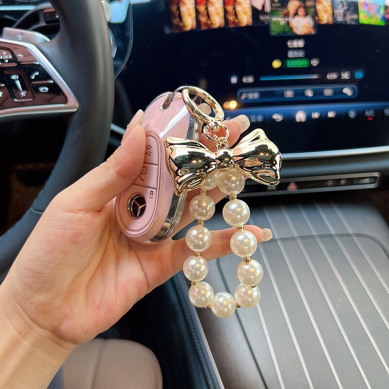 車用アクセサリー|キーホルダー・バッグチャーム・リボン結び・ビーズ飾り・おしゃれ・上品|undefined