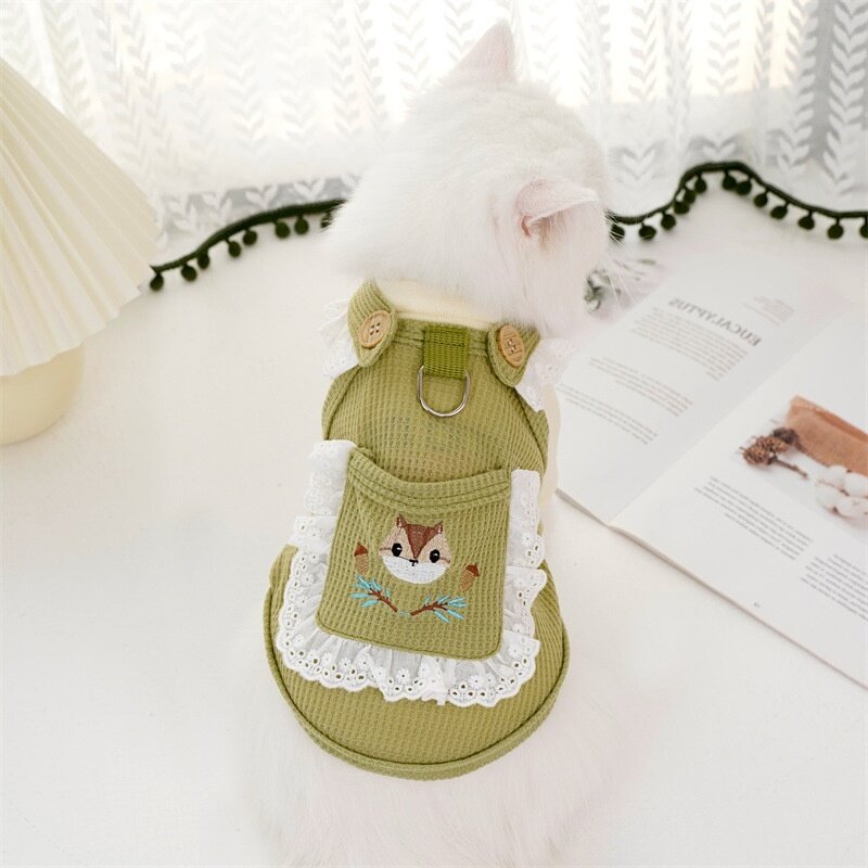 ペット用服｜春夏・ペット用・犬猫兼用・お散歩グッズ・ハーネス・Dカン付き・ベスト・ワンピース・かわいい・おしゃれ|undefined