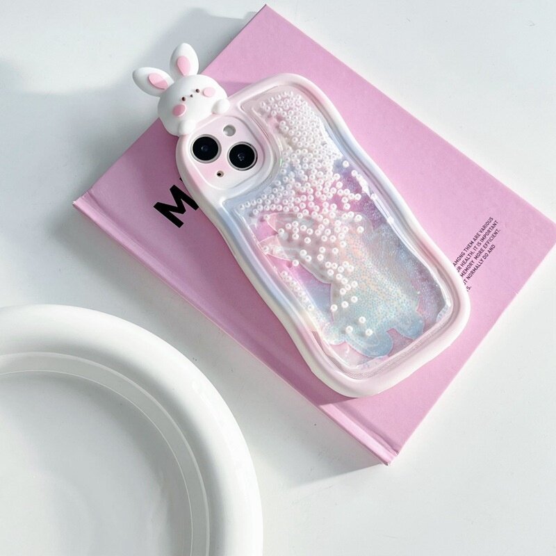 iPhoneケース｜iPhone15promax/16pro/13/14/15対応・スマホケース・流砂入り・うさぎ・かわいい|undefined