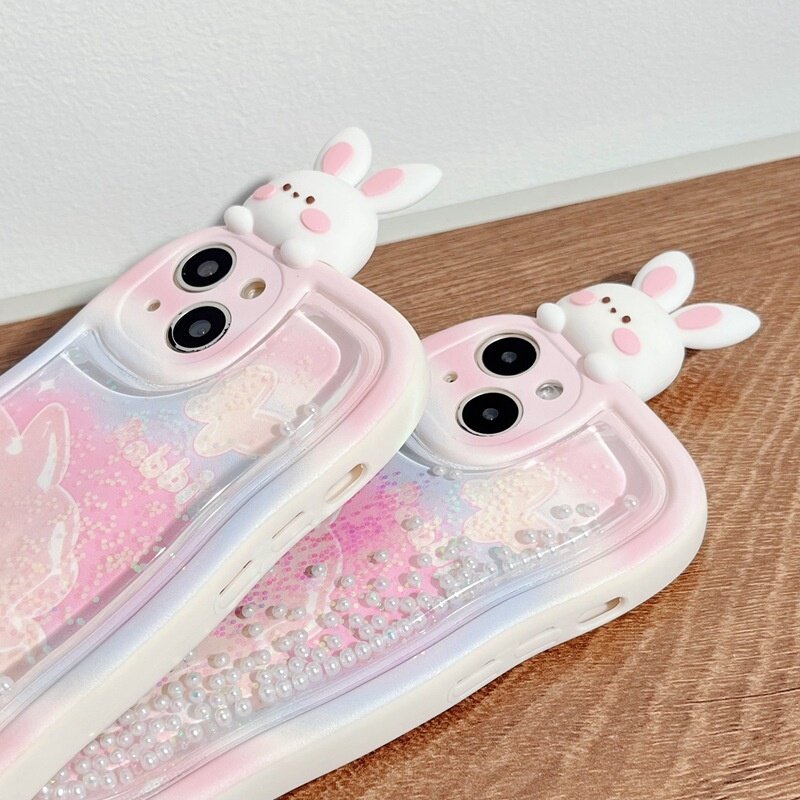 iPhoneケース｜iPhone15promax/16pro/13/14/15対応・スマホケース・流砂入り・うさぎ・かわいい|undefined