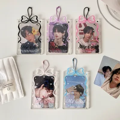 リポンのカードケース｜透明・蝶結び・カード収納・保護ケース・キーホルダー・シンプル・推し活・BTS・TWICE・TXT・NCT・aespa・IVE
