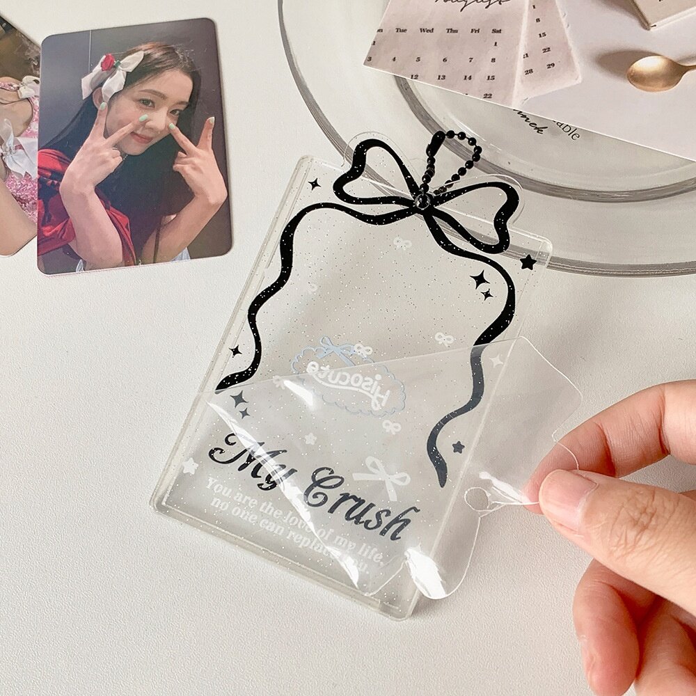 リポンのカードケース｜透明・蝶結び・カード収納・保護ケース・キーホルダー・シンプル・推し活・BTS・TWICE・TXT・NCT・aespa・IVE|undefined