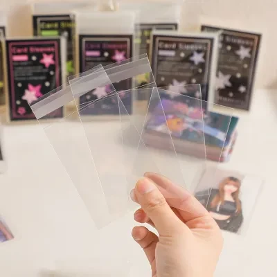 【推し活してる】20ミクロン保護フィルム｜50枚入り・トレカ保護カバー・IVE・BTS・NCT・(G)I-DLE・アルバムカード用・3インチ・透明カードケース