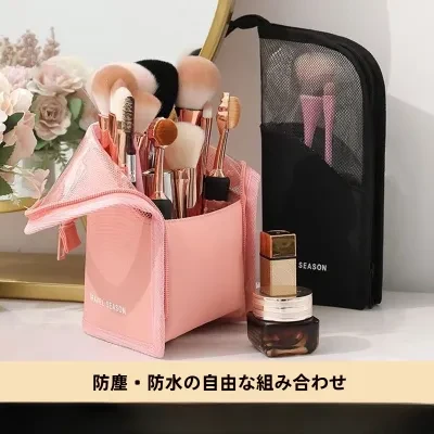 化粧品ポーチ｜眉ペンシル収納・洗面用品収納・大容量・携帯便利・メイクブラシ収納・ハンドバッグ・人気・新作